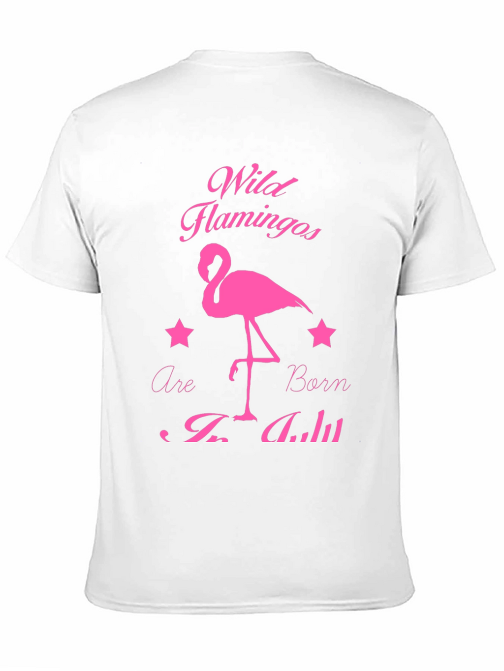 Wild Flamingos Born in July Black T-Shirt