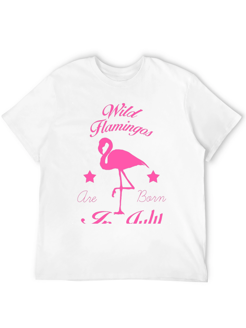 Wild Flamingos Born in July Black T-Shirt