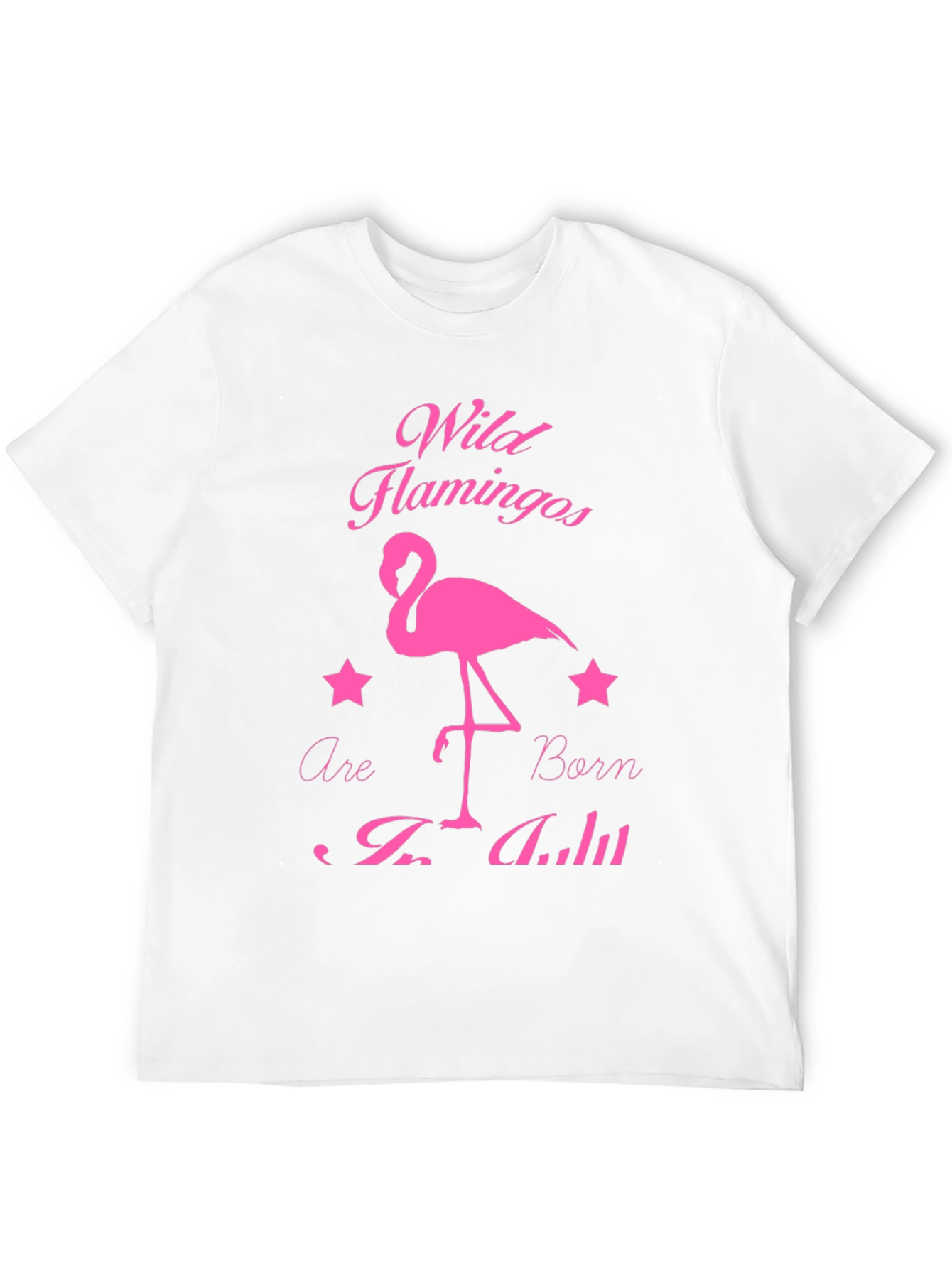 Wild Flamingos Born in July Black T-Shirt