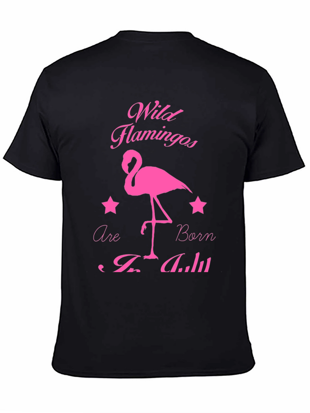 Wild Flamingos Born in July Black T-Shirt