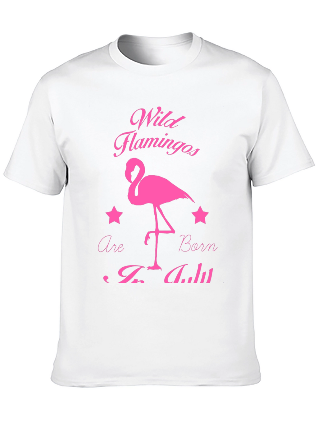 Wild Flamingos Born in July Black T-Shirt