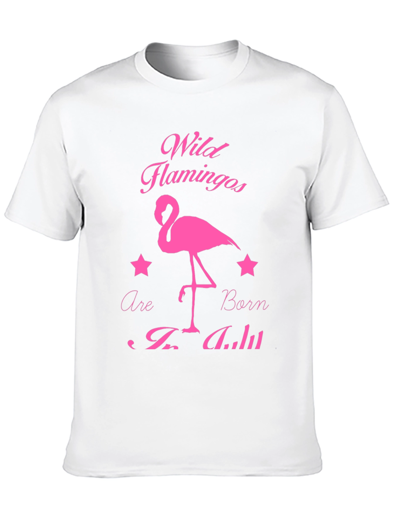 Wild Flamingos Born in July Black T-Shirt