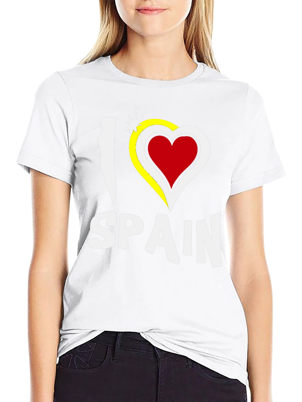 I Love Spain Black Graphic T-Shirt