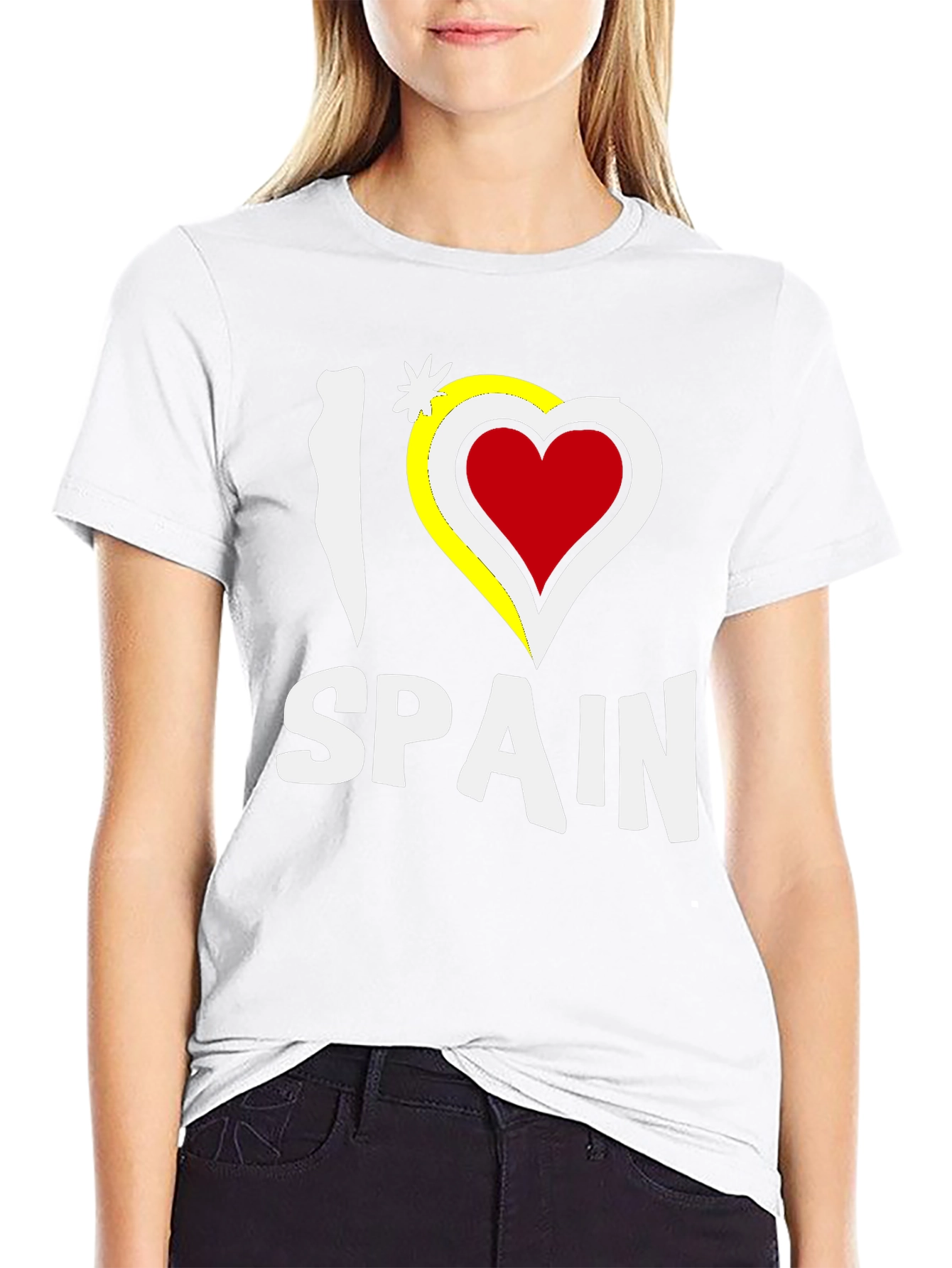 I Love Spain Black Graphic T-Shirt
