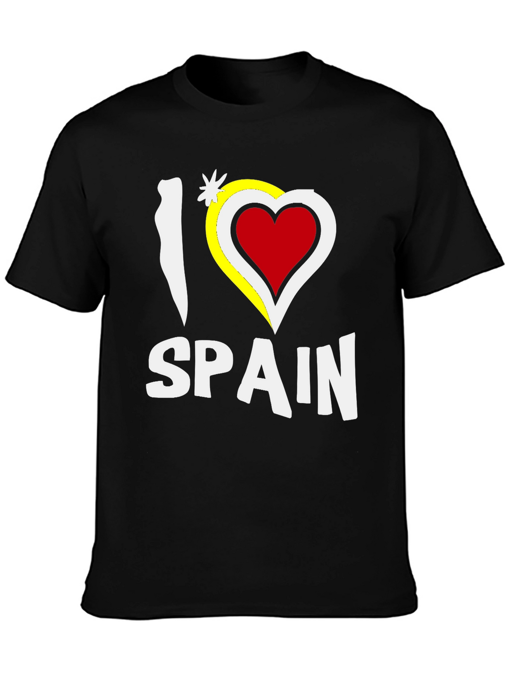I Love Spain Black Graphic T-Shirt