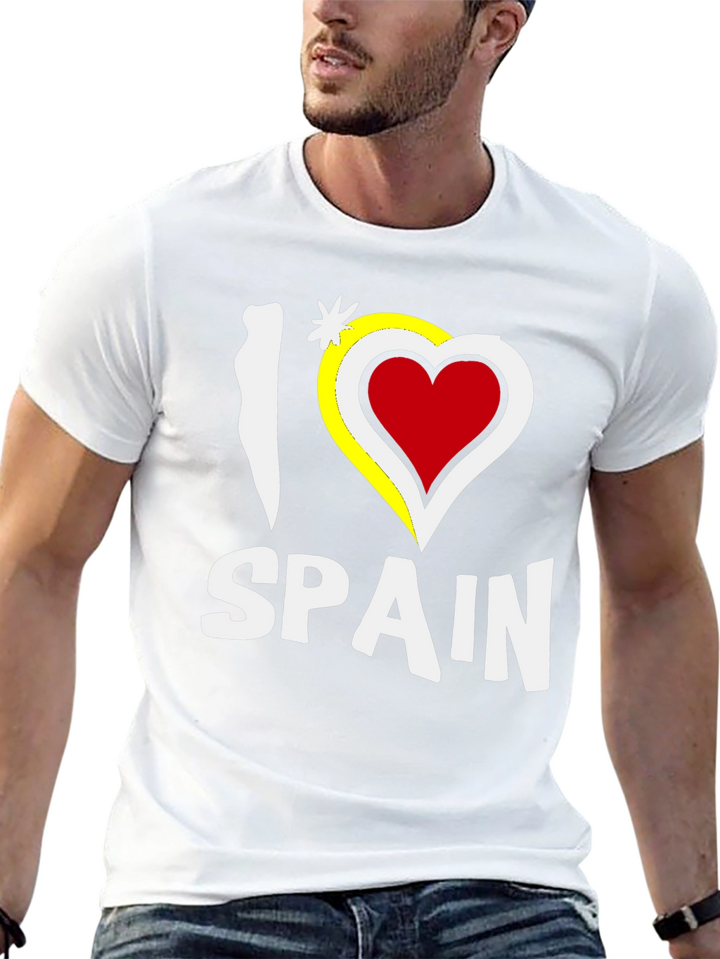 I Love Spain Black Graphic T-Shirt
