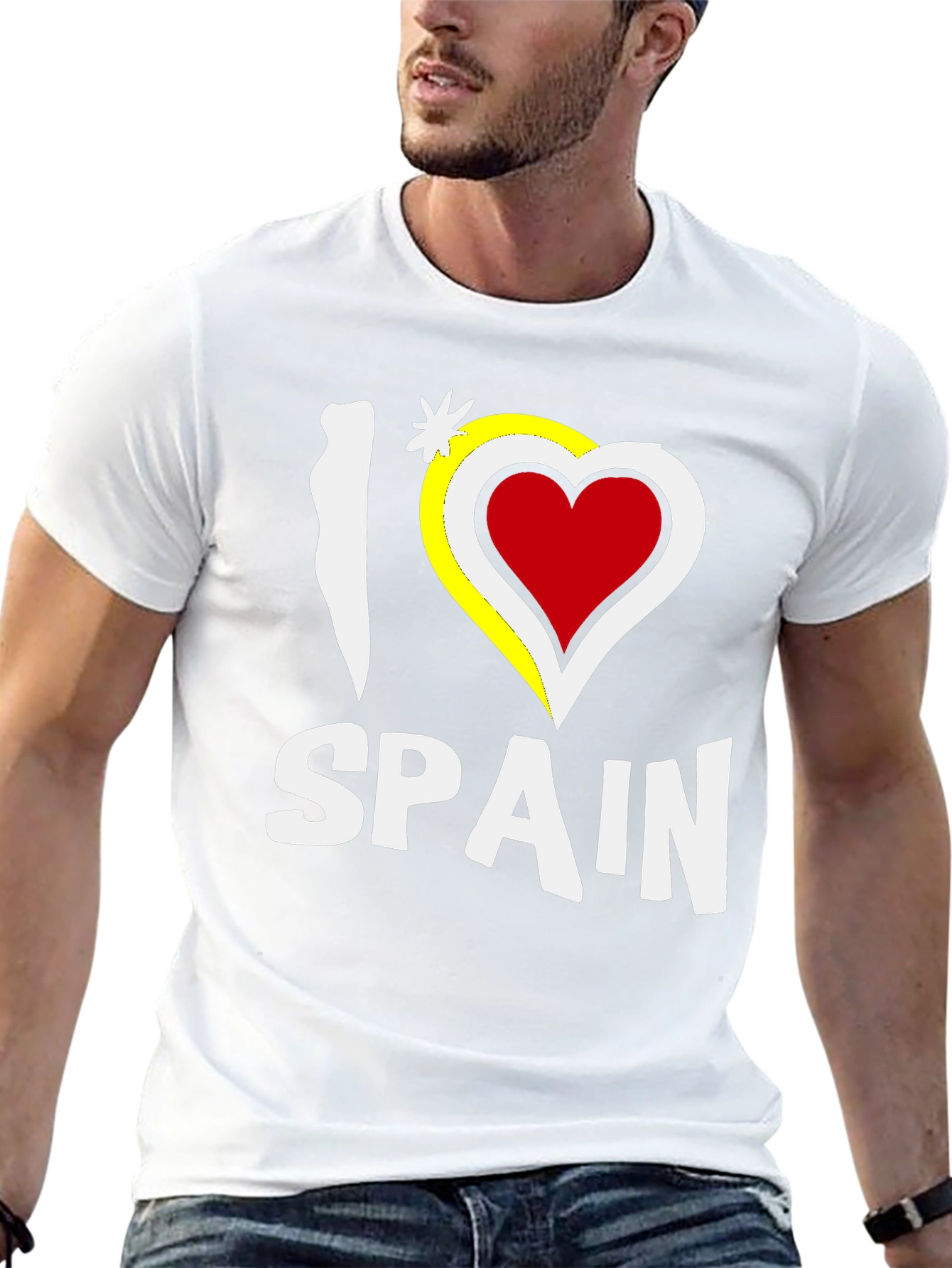 I Love Spain Black Graphic T-Shirt