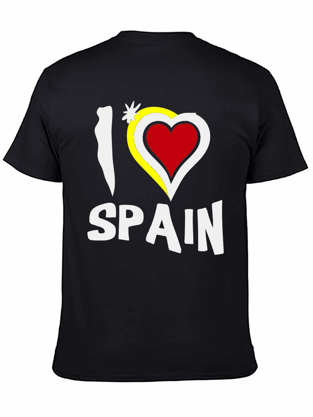 I Love Spain Black Graphic T-Shirt