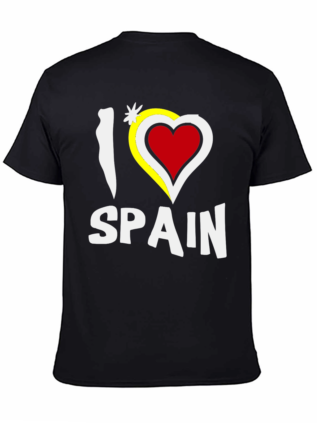 I Love Spain Black Graphic T-Shirt