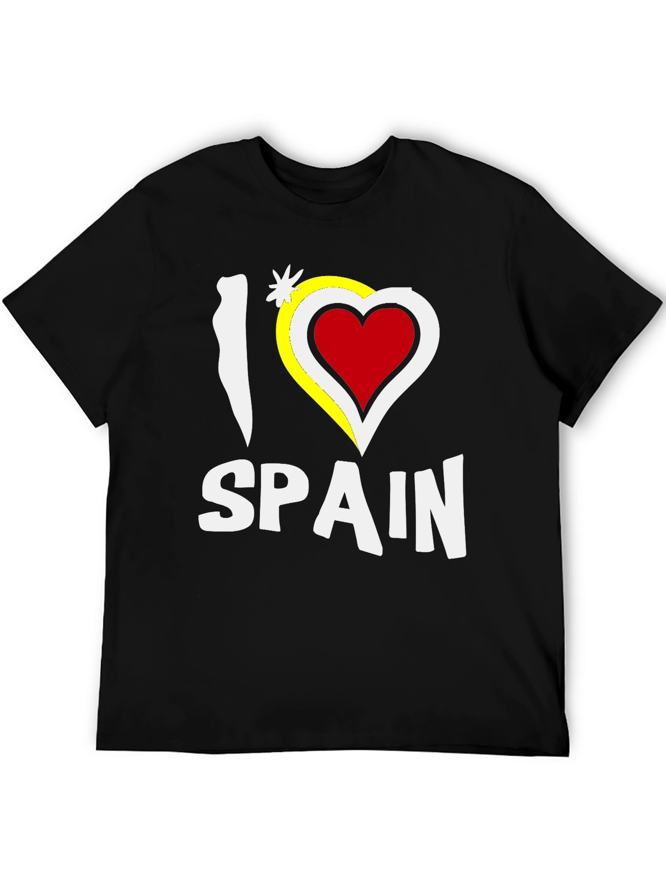 I Love Spain Black Graphic T-Shirt