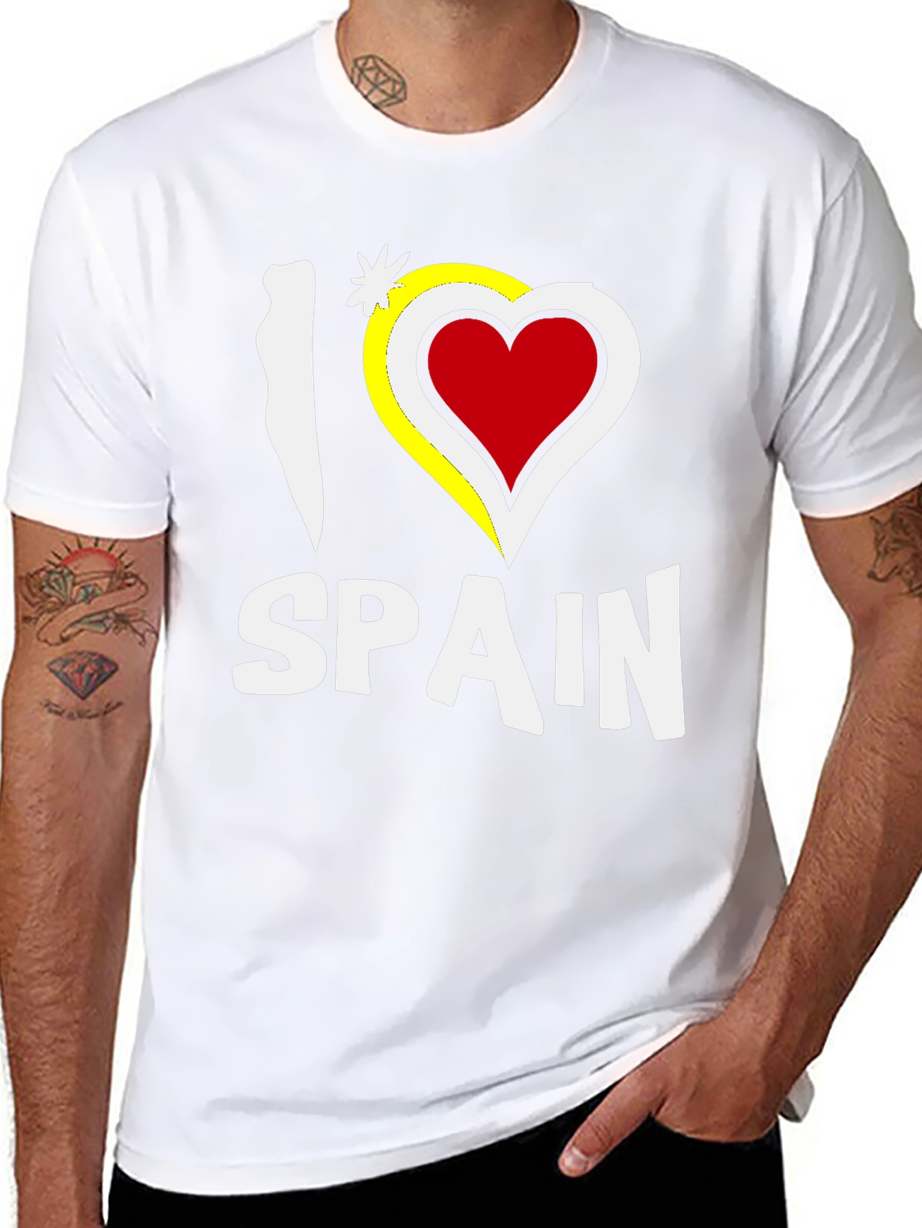 I Love Spain Black Graphic T-Shirt