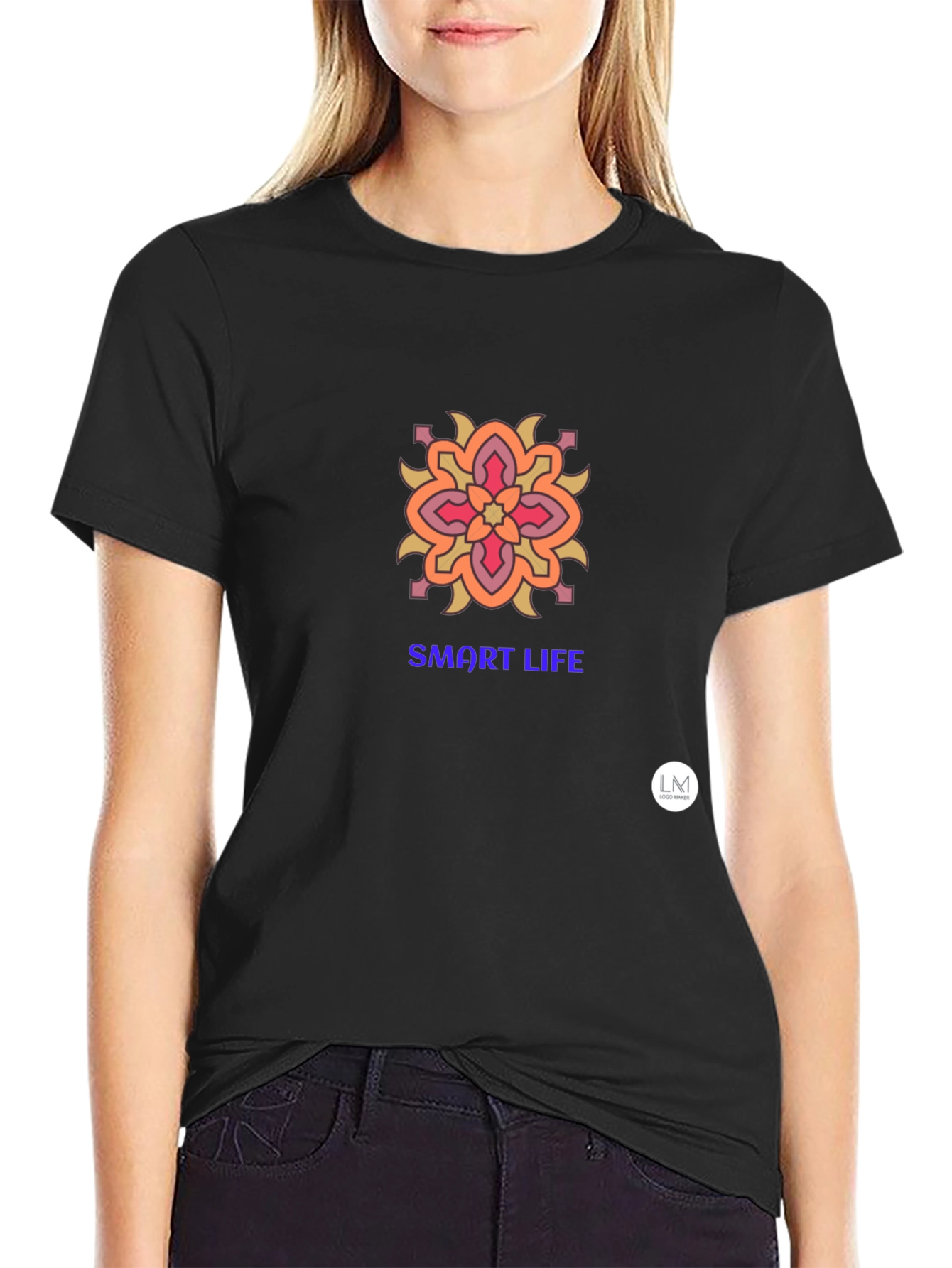 Smart Life Graphic Black T-Shirt