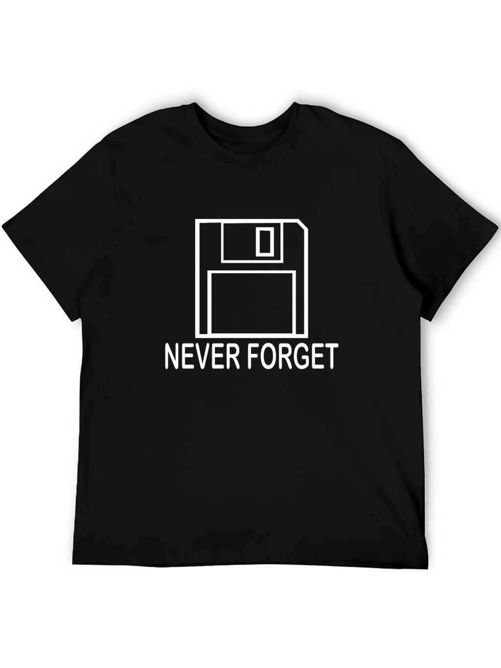 Never Forget Floppy Disk Black T-Shirt