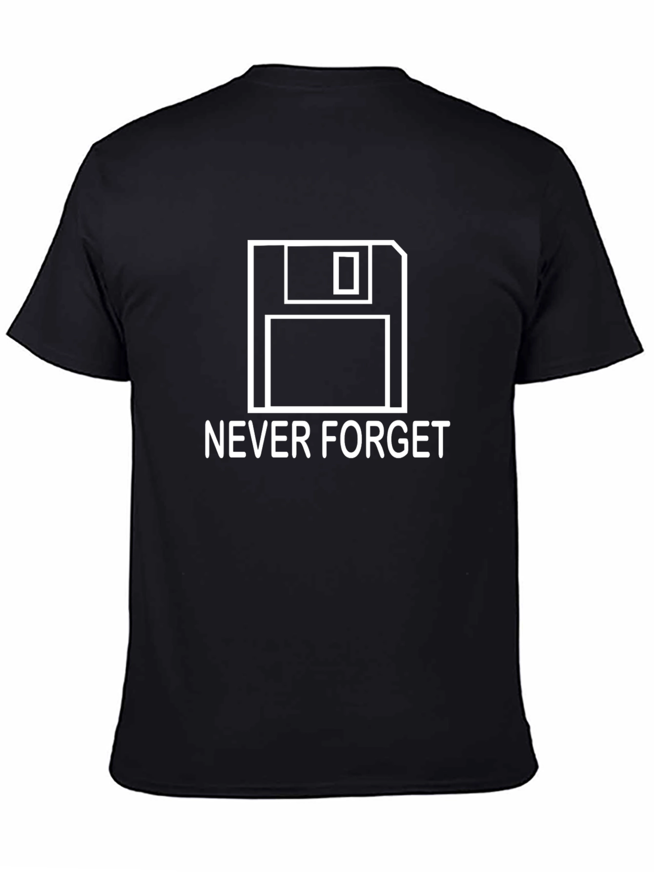 Never Forget Floppy Disk Black T-Shirt