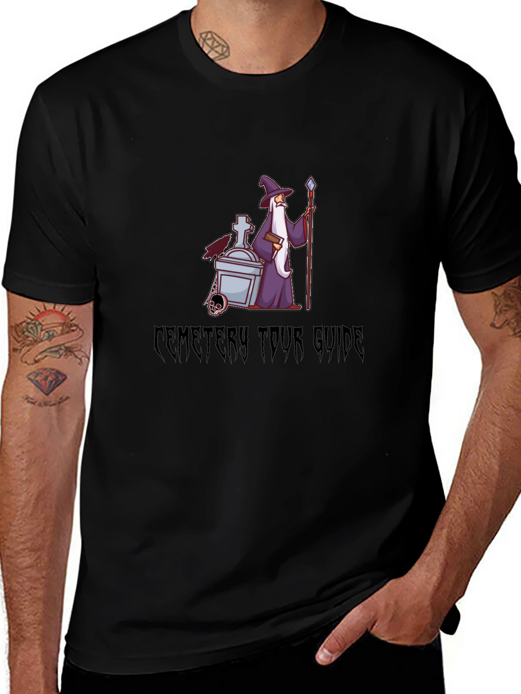 Cemetery Tour Guide Black T-Shirt