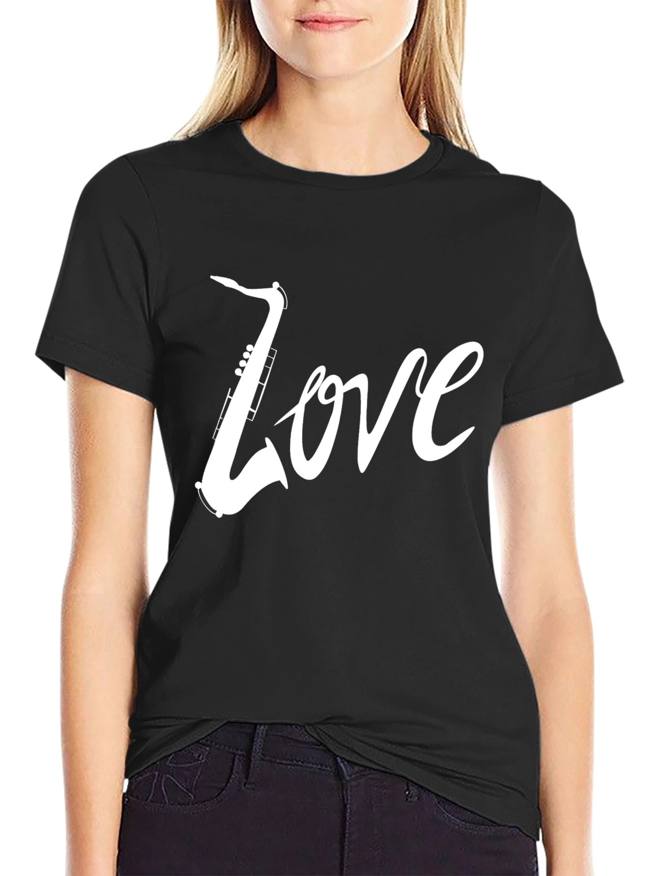 Saxophone Love Tee - Cool Graphic Music Shirt