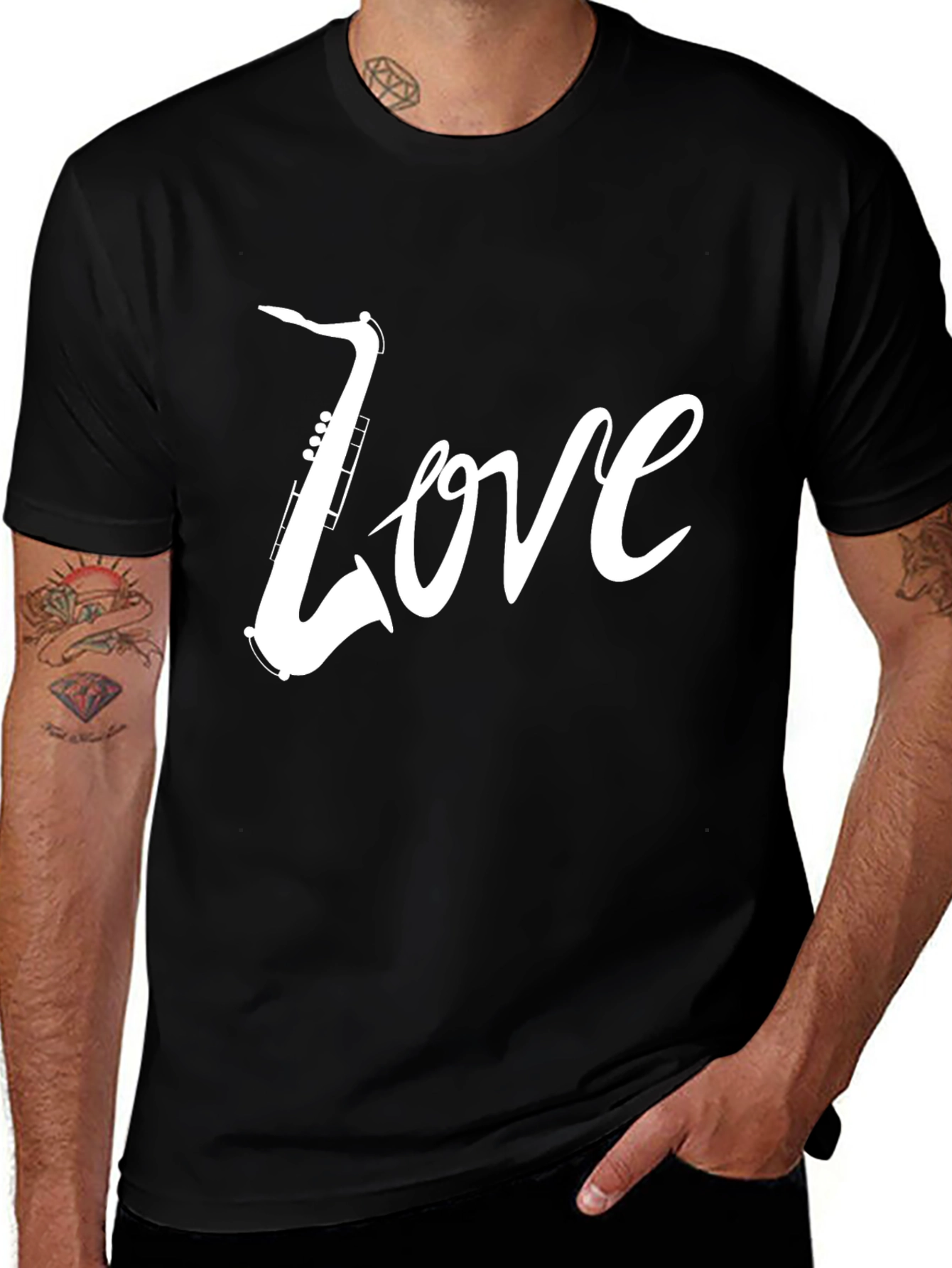 Saxophone Love Tee - Cool Graphic Music Shirt