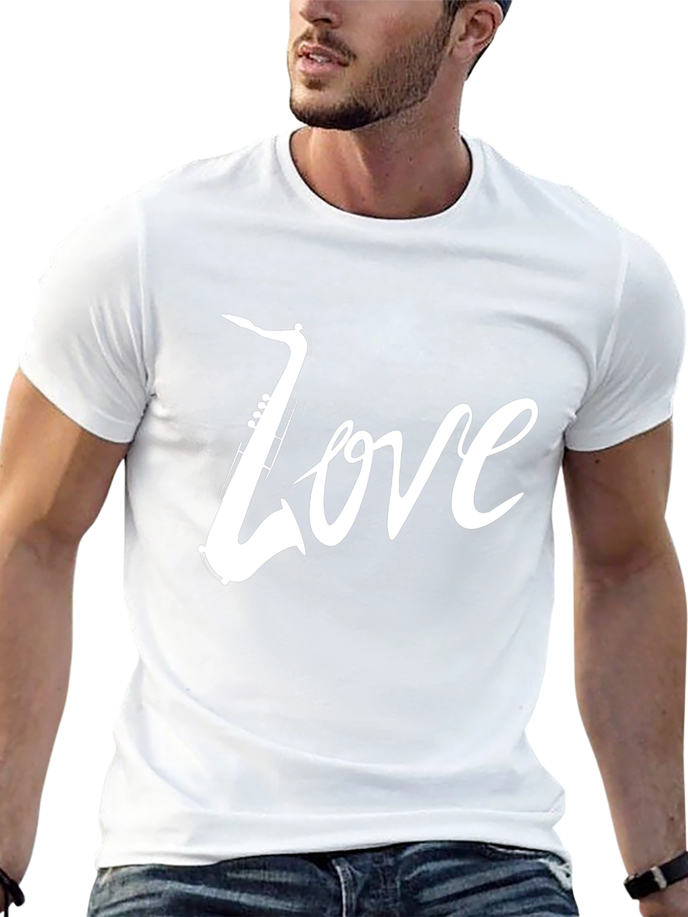 Saxophone Love Tee - Cool Graphic Music Shirt