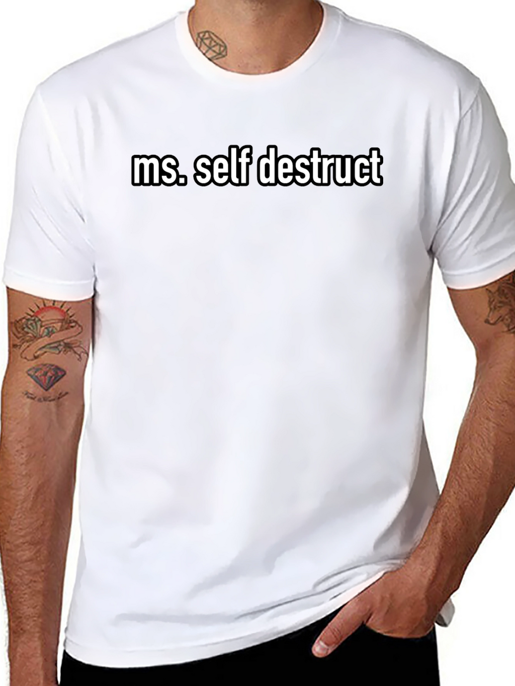 Ms. Self Destruct Black Graphic Tee