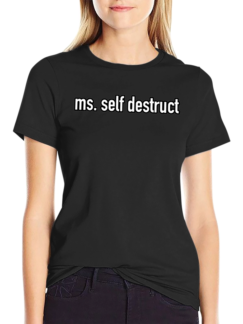 Ms. Self Destruct Black Graphic Tee