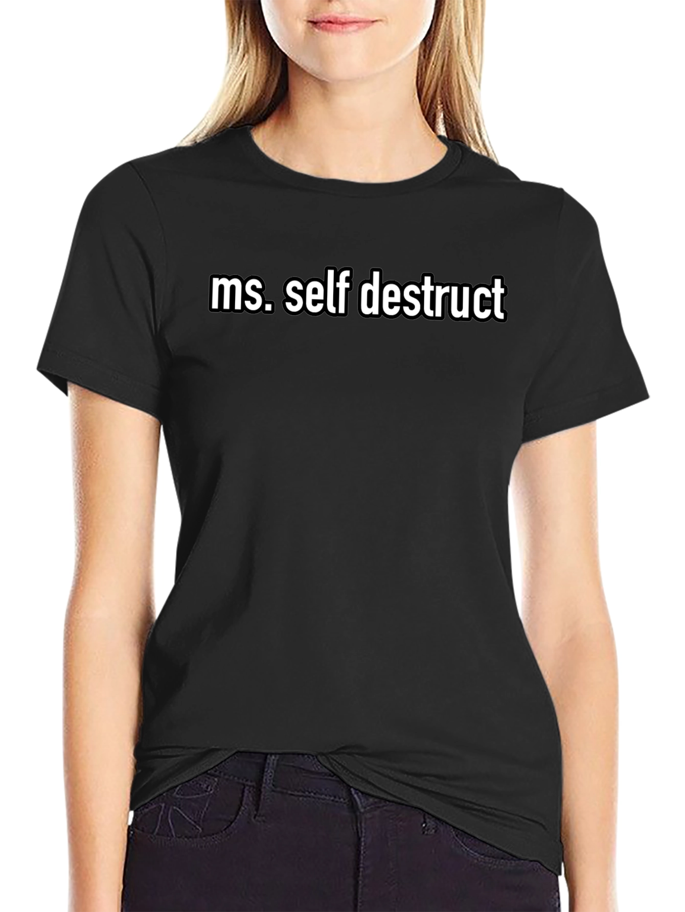 Ms. Self Destruct Black Graphic Tee