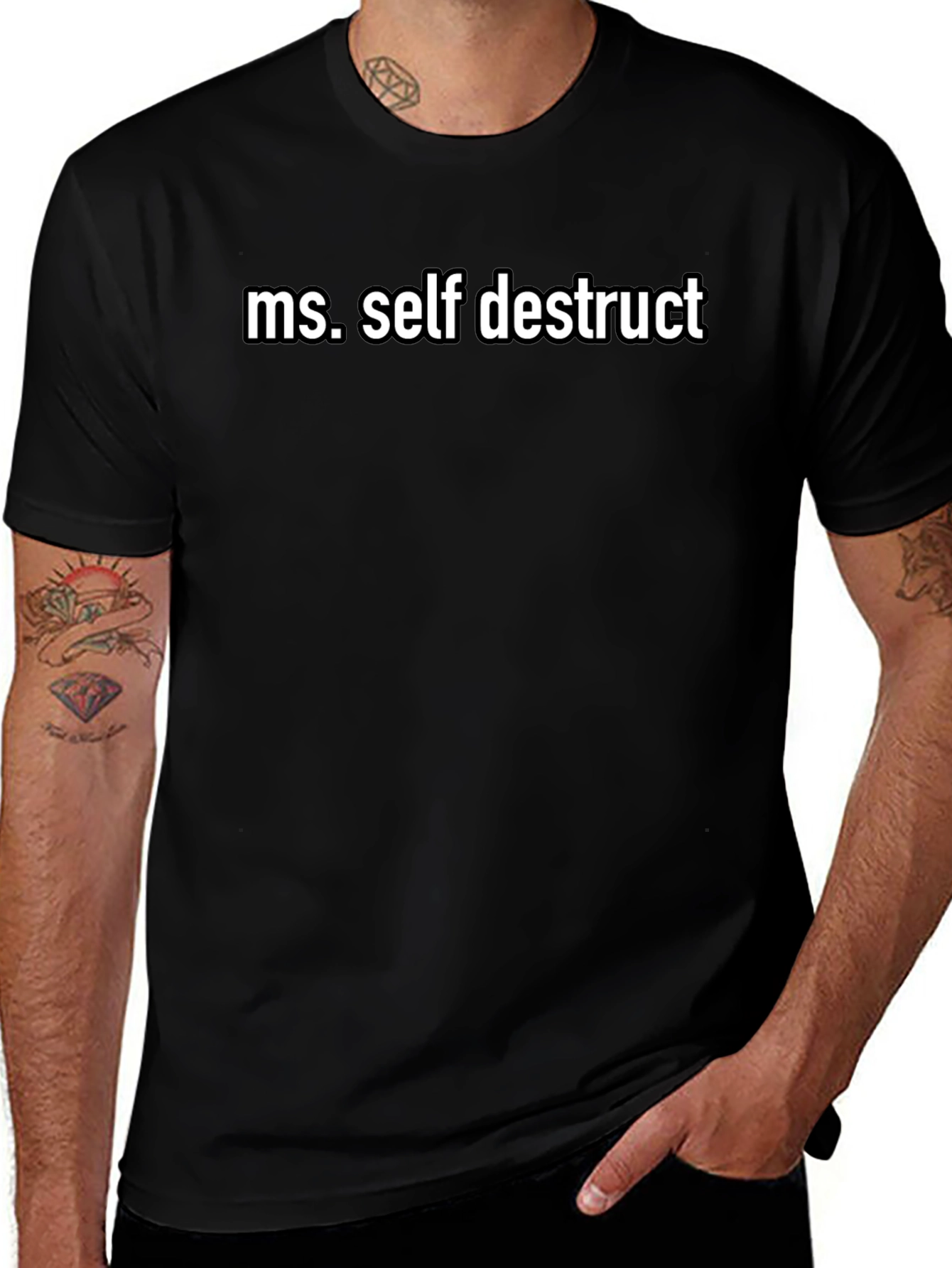 Ms. Self Destruct Black Graphic Tee