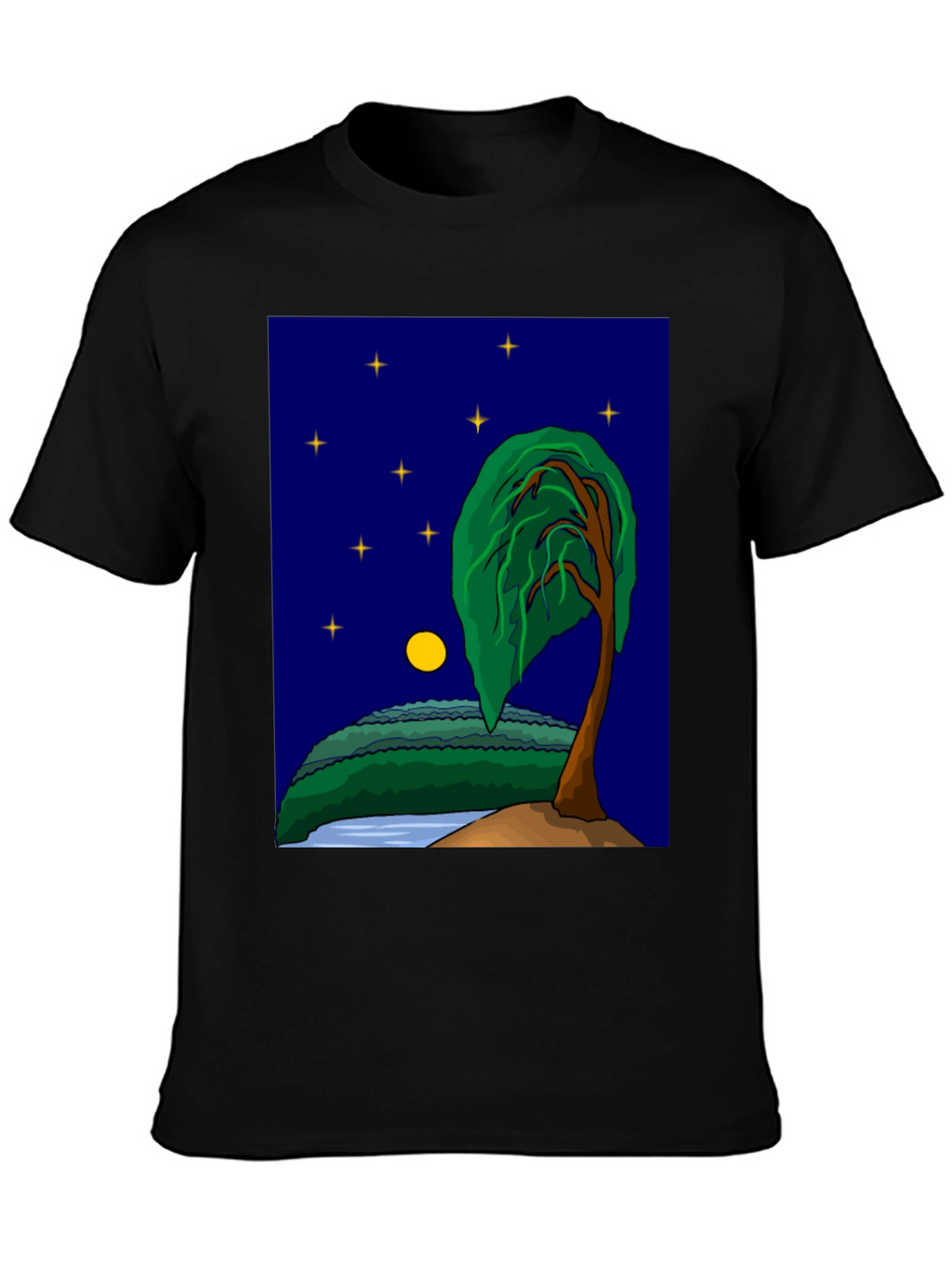 Night Sky Tree Graphic T-Shirt