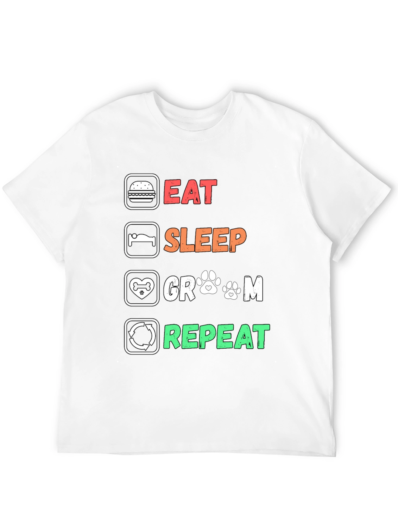 Eat Sleep Groom Repeat Graphic T-Shirt