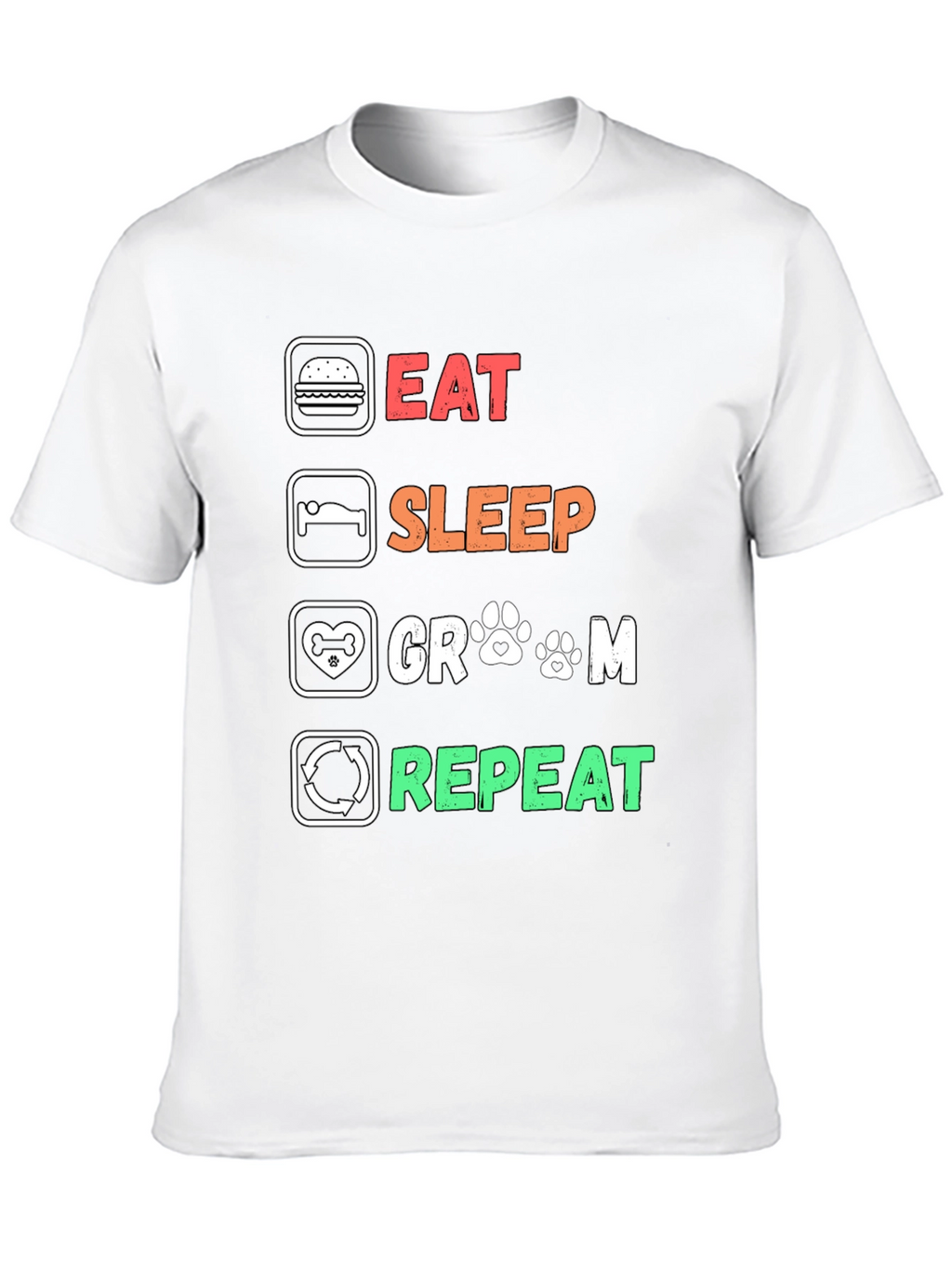 Eat Sleep Groom Repeat Graphic T-Shirt