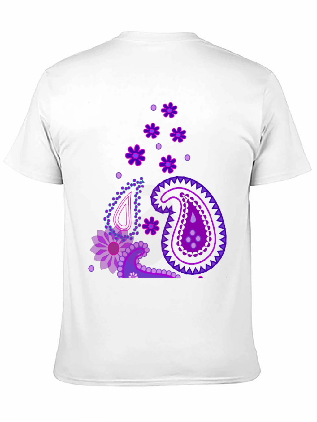 Paisley Pattern Black T-Shirt