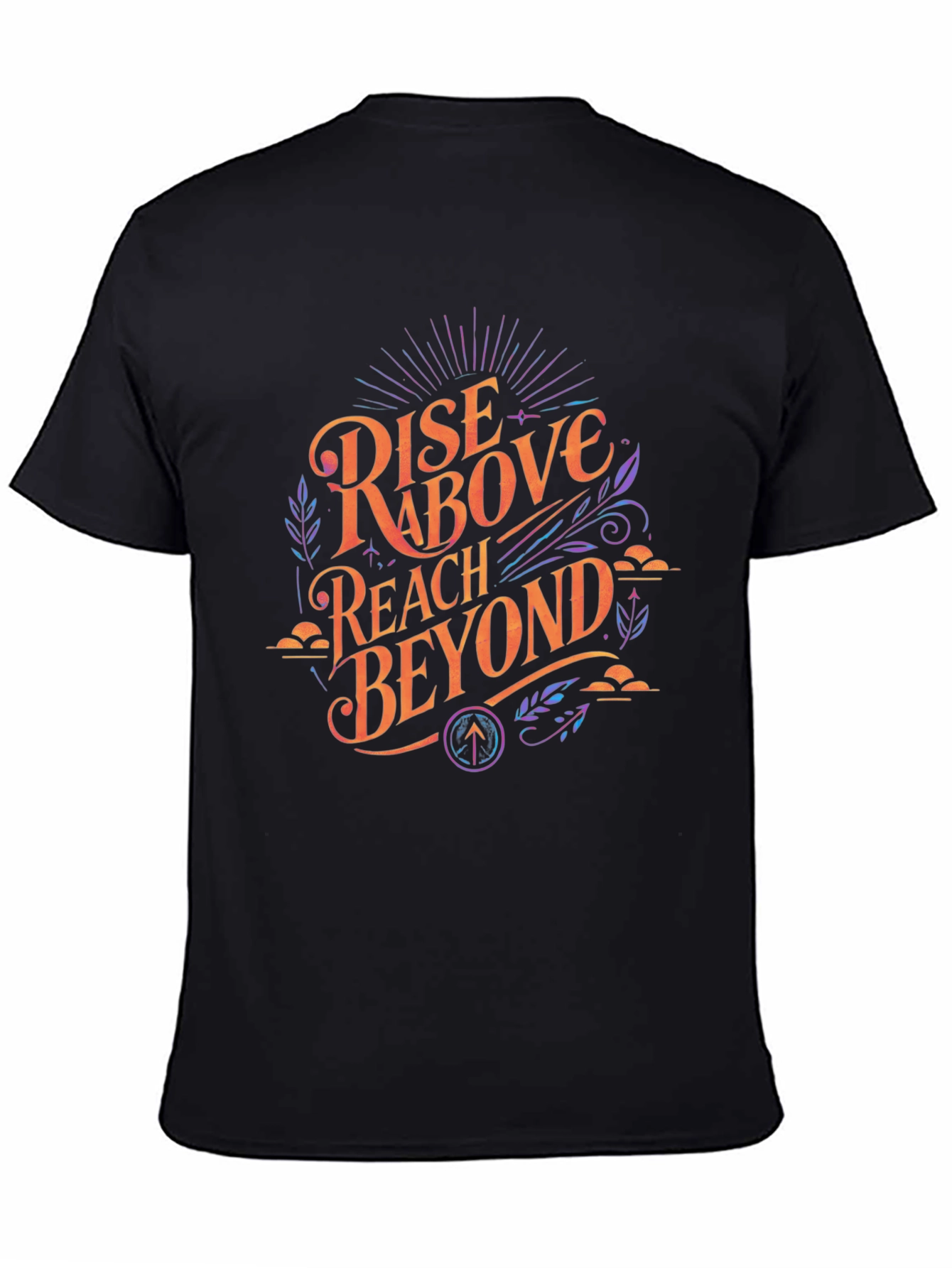 Rise Above Graphic Tee - Black Cotton T-Shirt