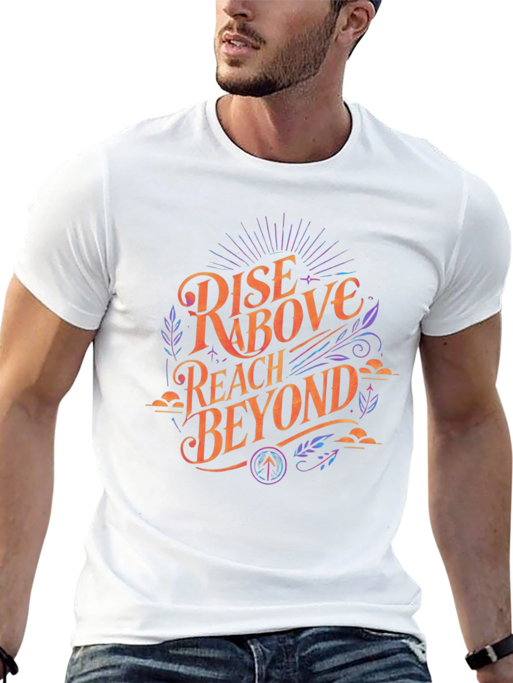 Rise Above Graphic Tee - Black Cotton T-Shirt