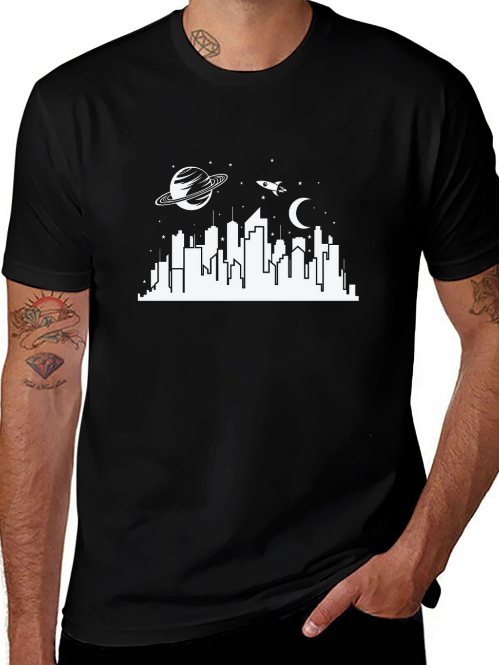 Space City Black T-Shirt