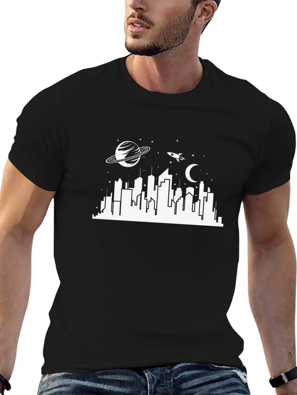 Space City Black T-Shirt