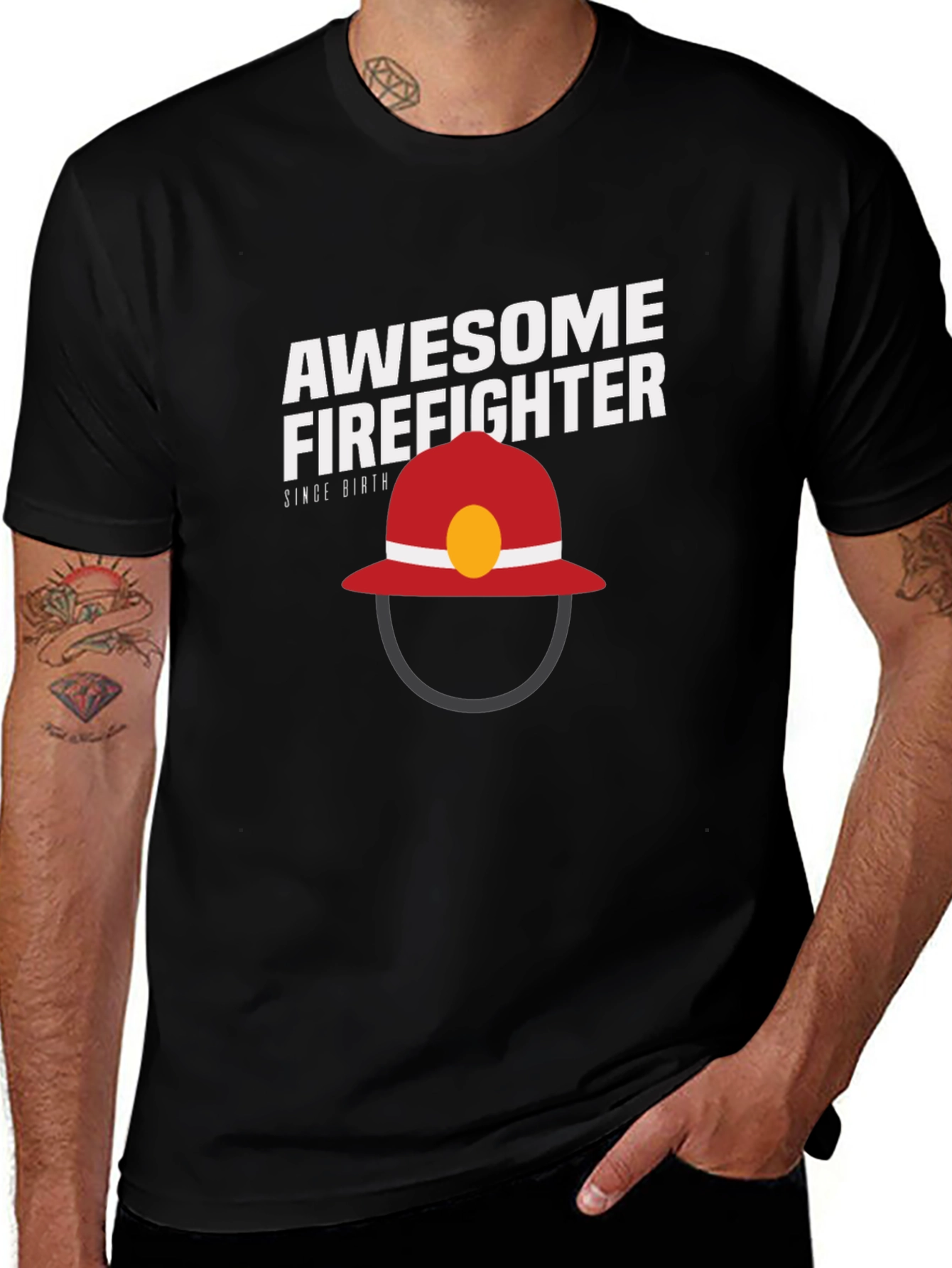 Awesome Firefighter T-Shirt - Black