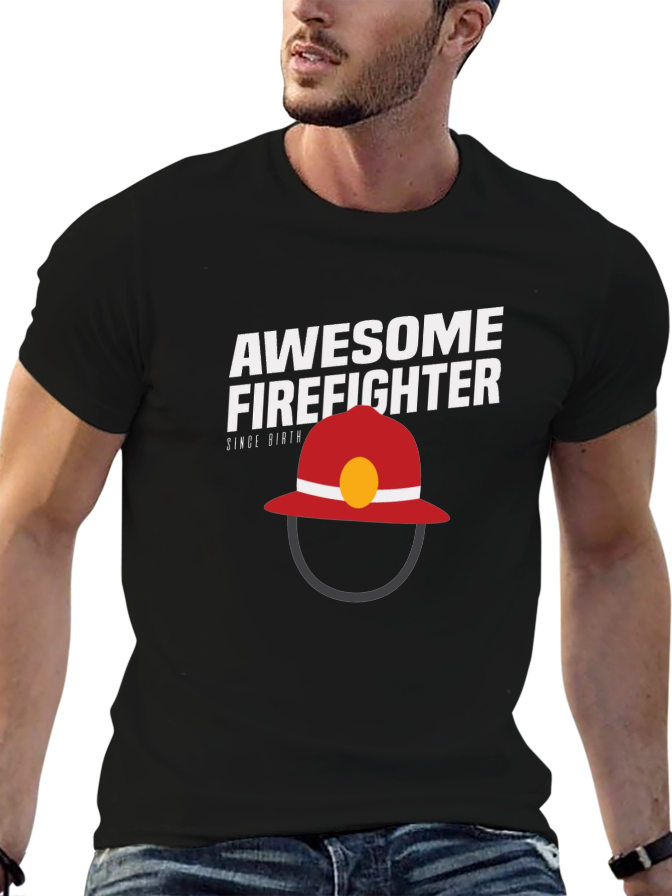 Awesome Firefighter T-Shirt - Black