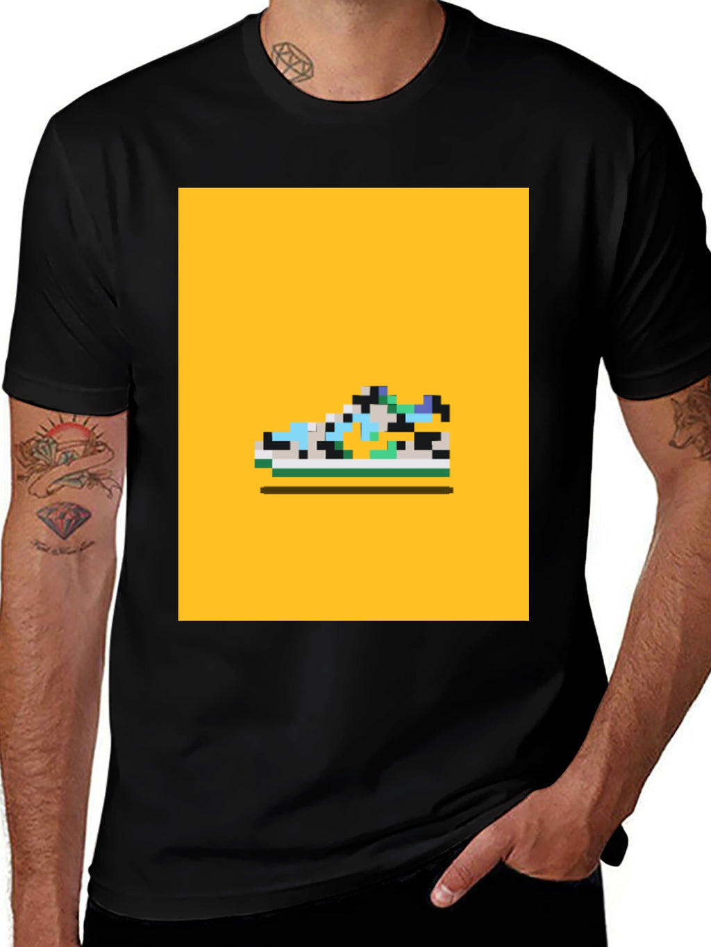 Pixel Shoe Graphic Tee - Retro Style