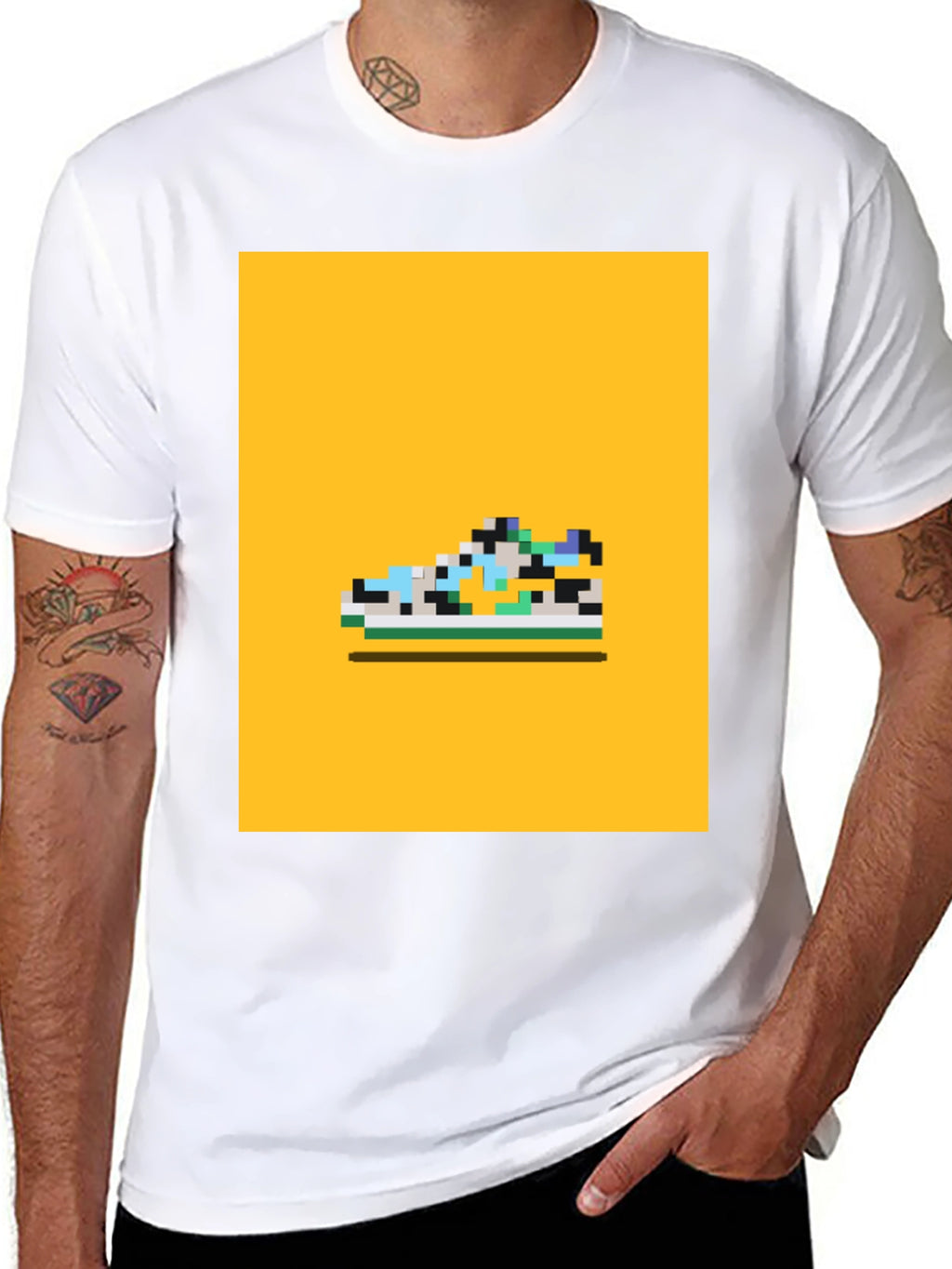 Pixel Shoe Graphic Tee - Retro Style