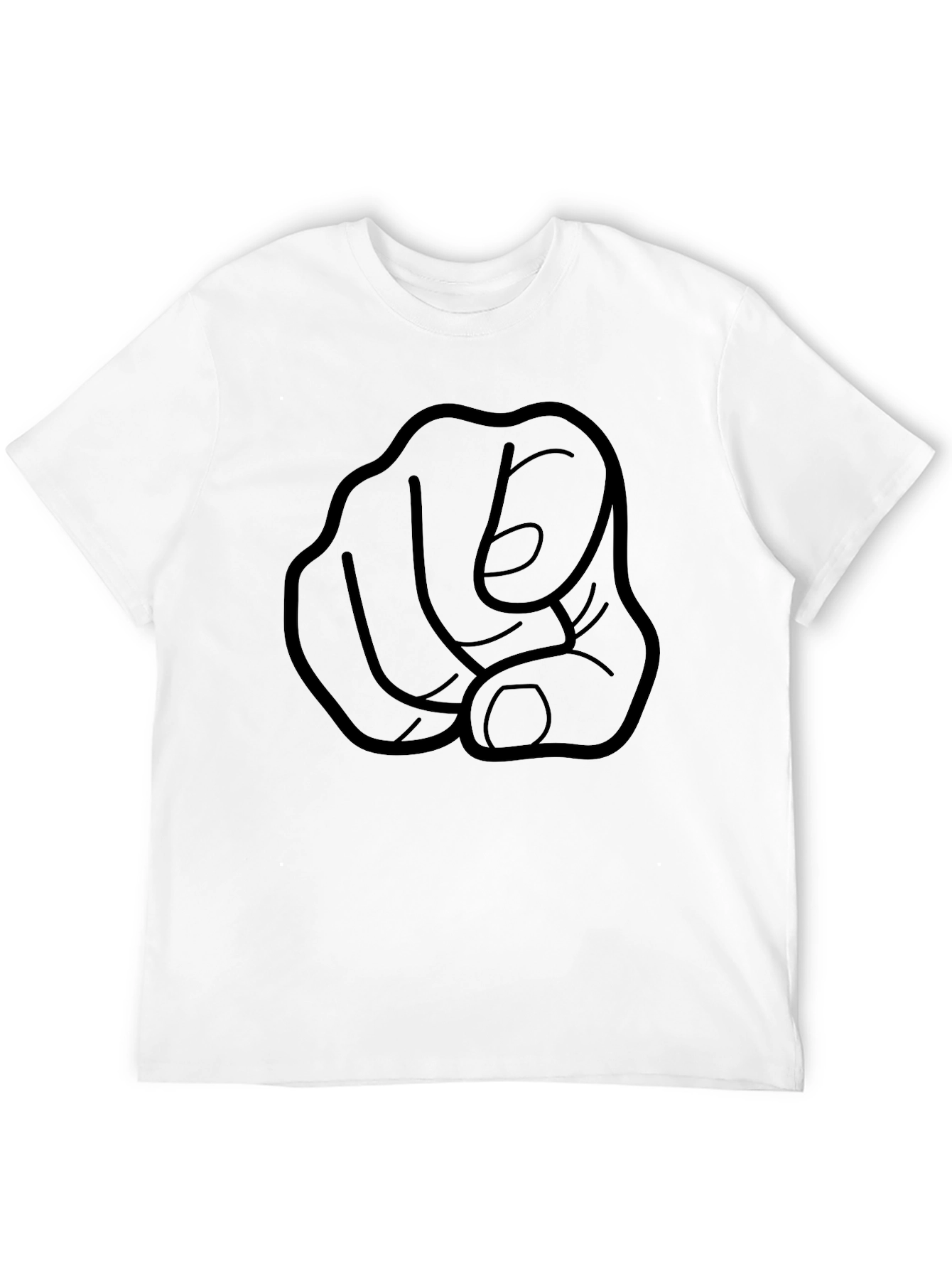 Pointing Finger Graphic Tee - Black Cotton T-Shirt