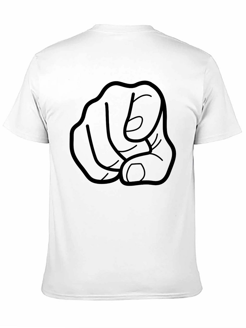 Pointing Finger Graphic Tee - Black Cotton T-Shirt