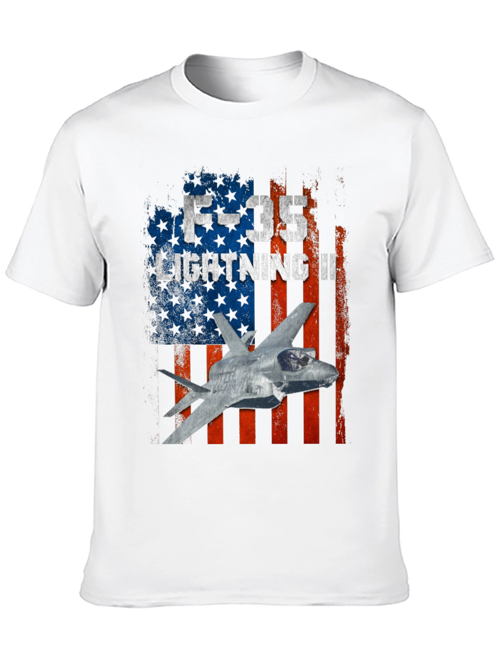 F-35 Lightning II American Flag Graphic T-Shirt