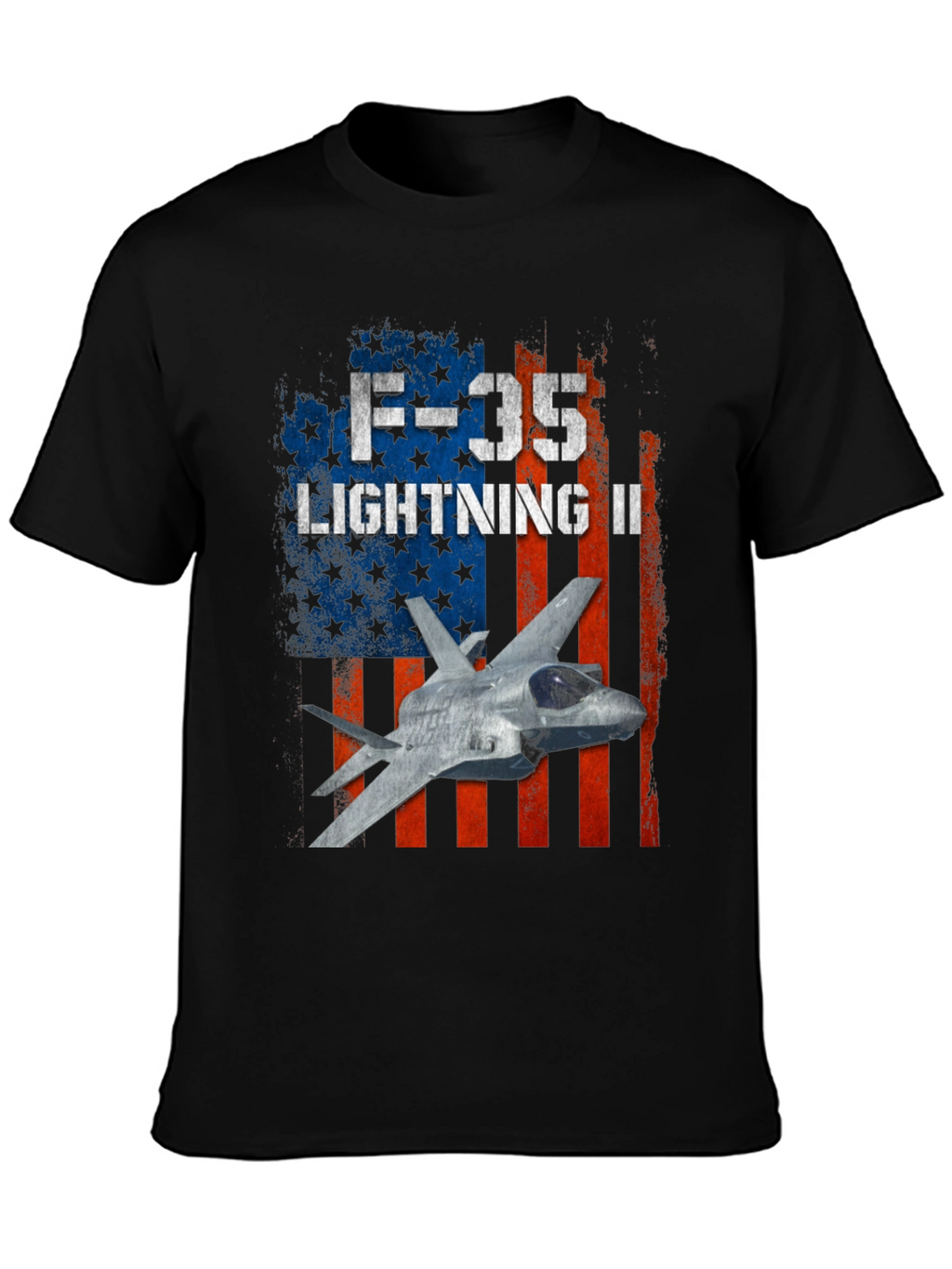 F-35 Lightning II American Flag Graphic T-Shirt