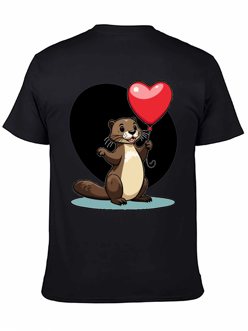 Heart Balloon Otter Graphic Tee - Valentines Day