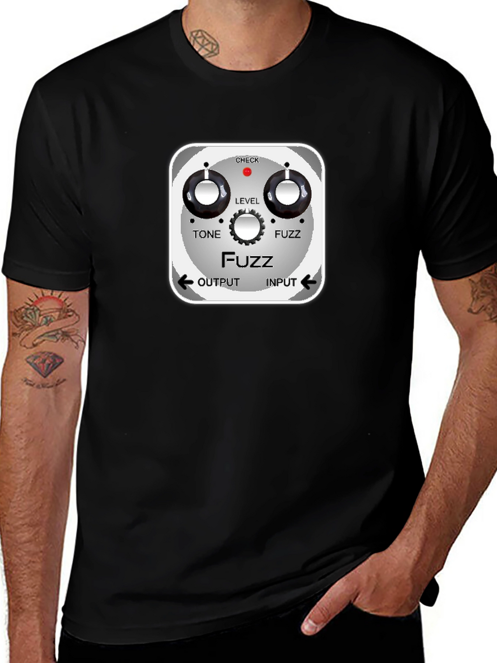 Fuzz Pedal Graphic Black T-Shirt - Guitar Effects