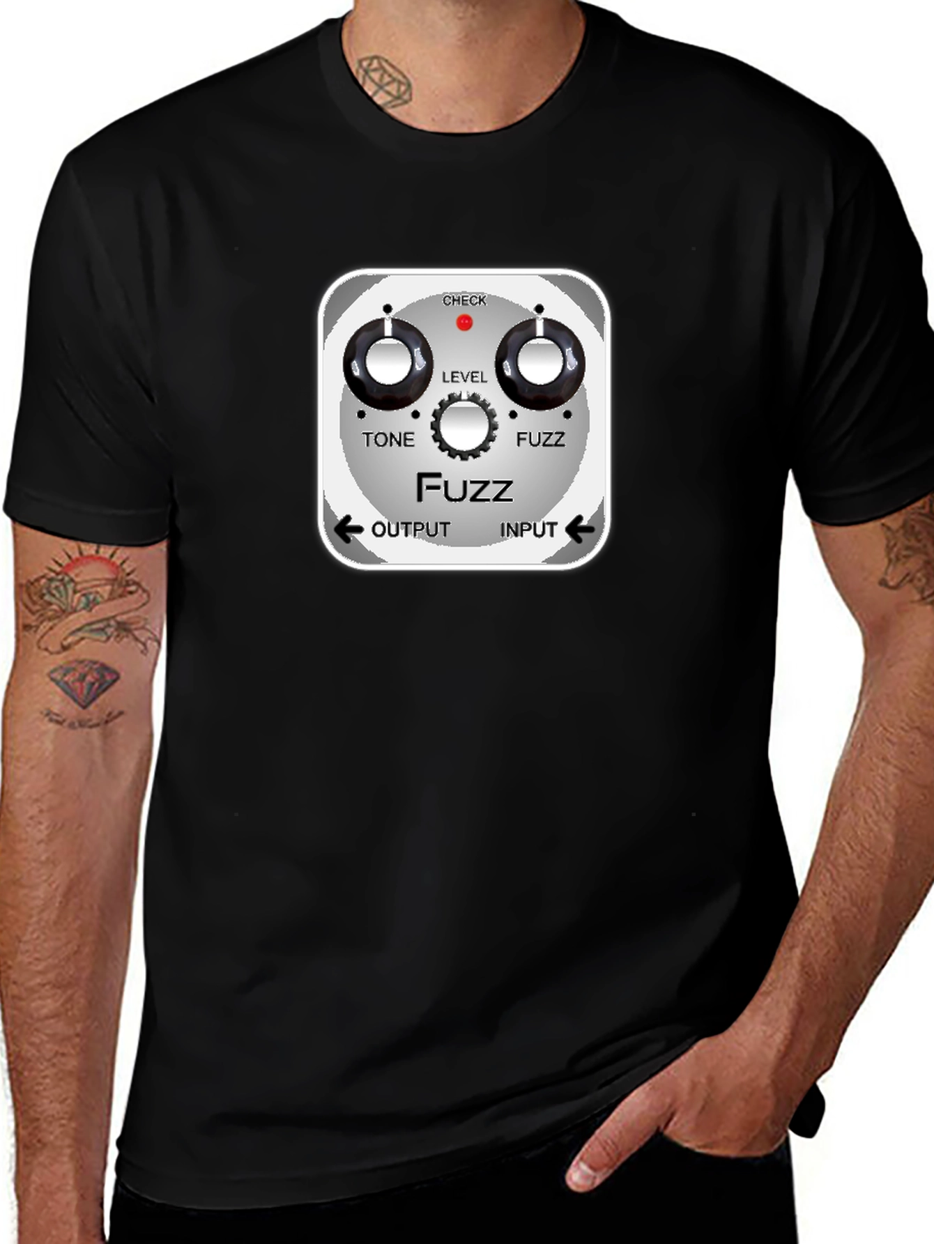 Fuzz Pedal Graphic Black T-Shirt - Guitar Effects