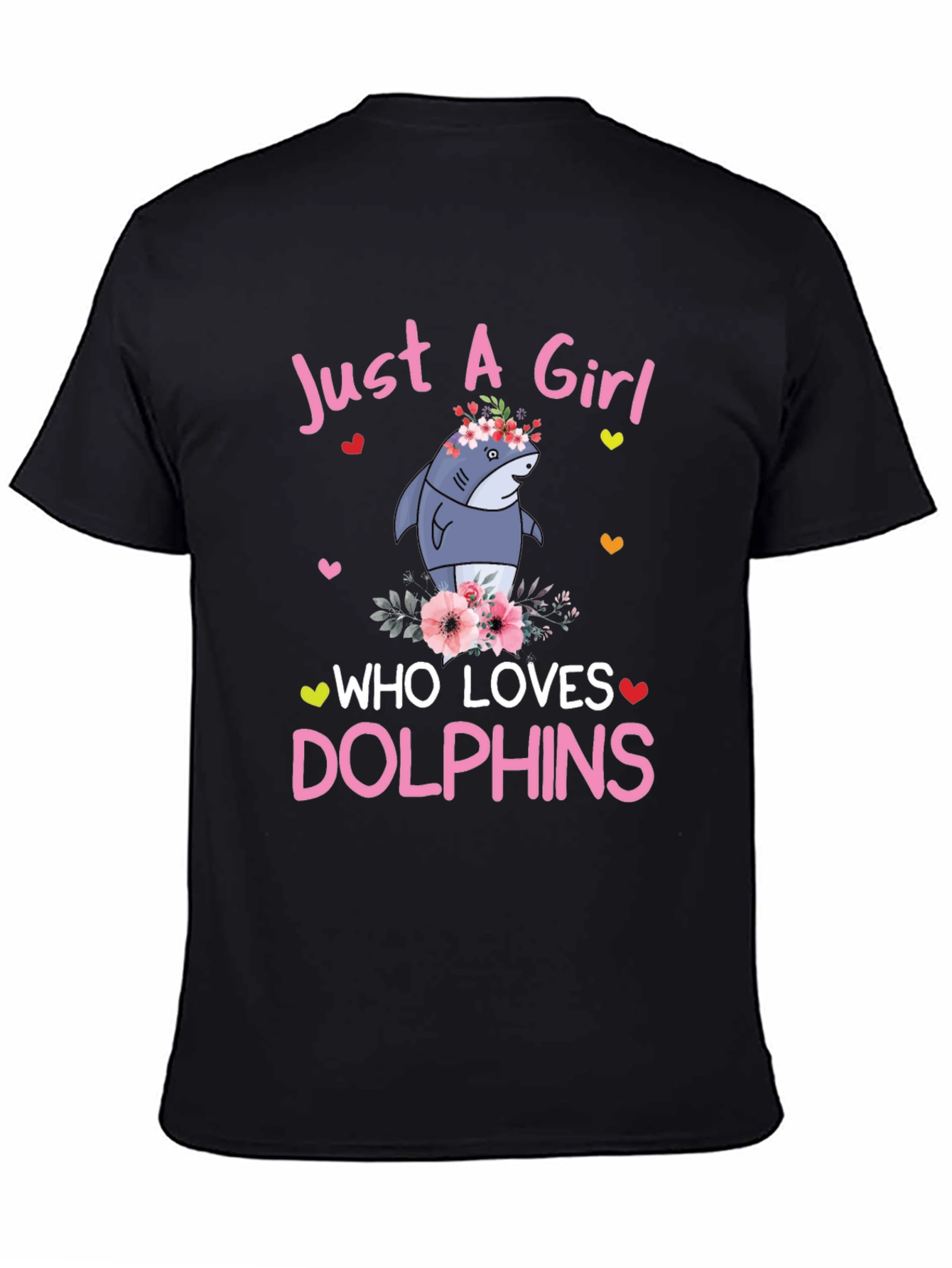 Girl Who Loves Dolphins T-Shirt - Cute Shark Graphic