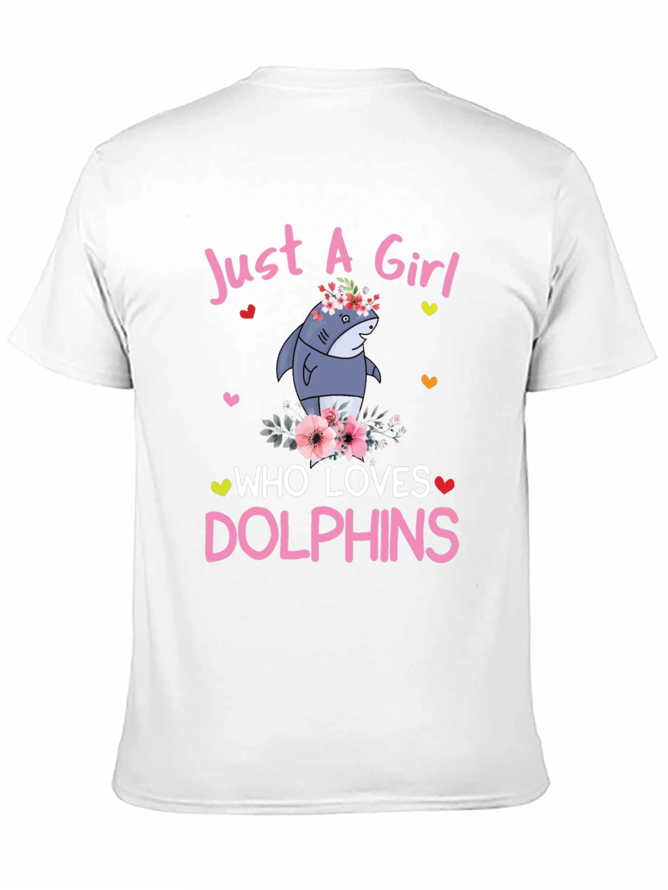 Girl Who Loves Dolphins T-Shirt - Cute Shark Graphic