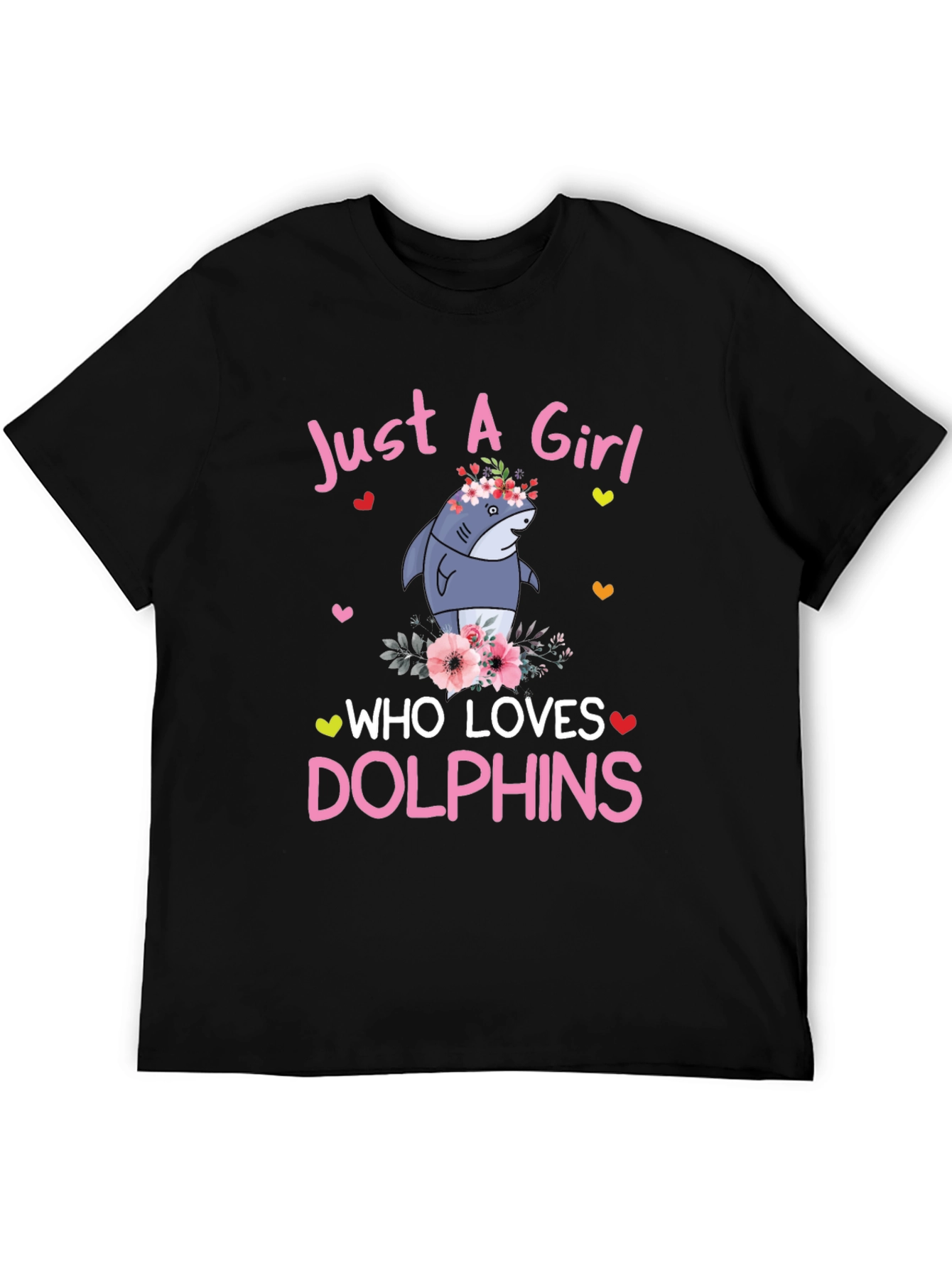 Girl Who Loves Dolphins T-Shirt - Cute Shark Graphic
