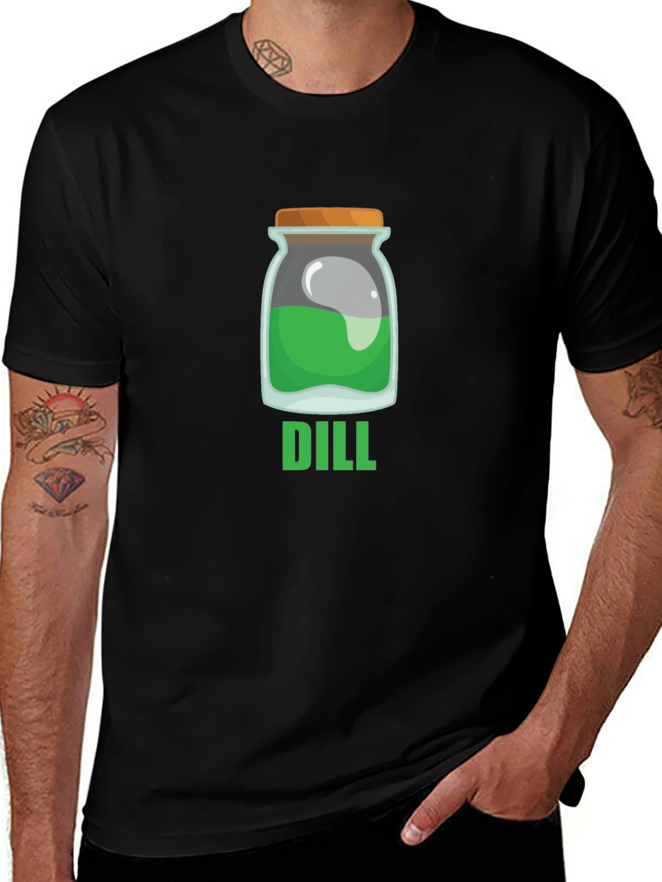 Dill Pickle Jar Graphic Tee - Funny Food Pun T-Shirt