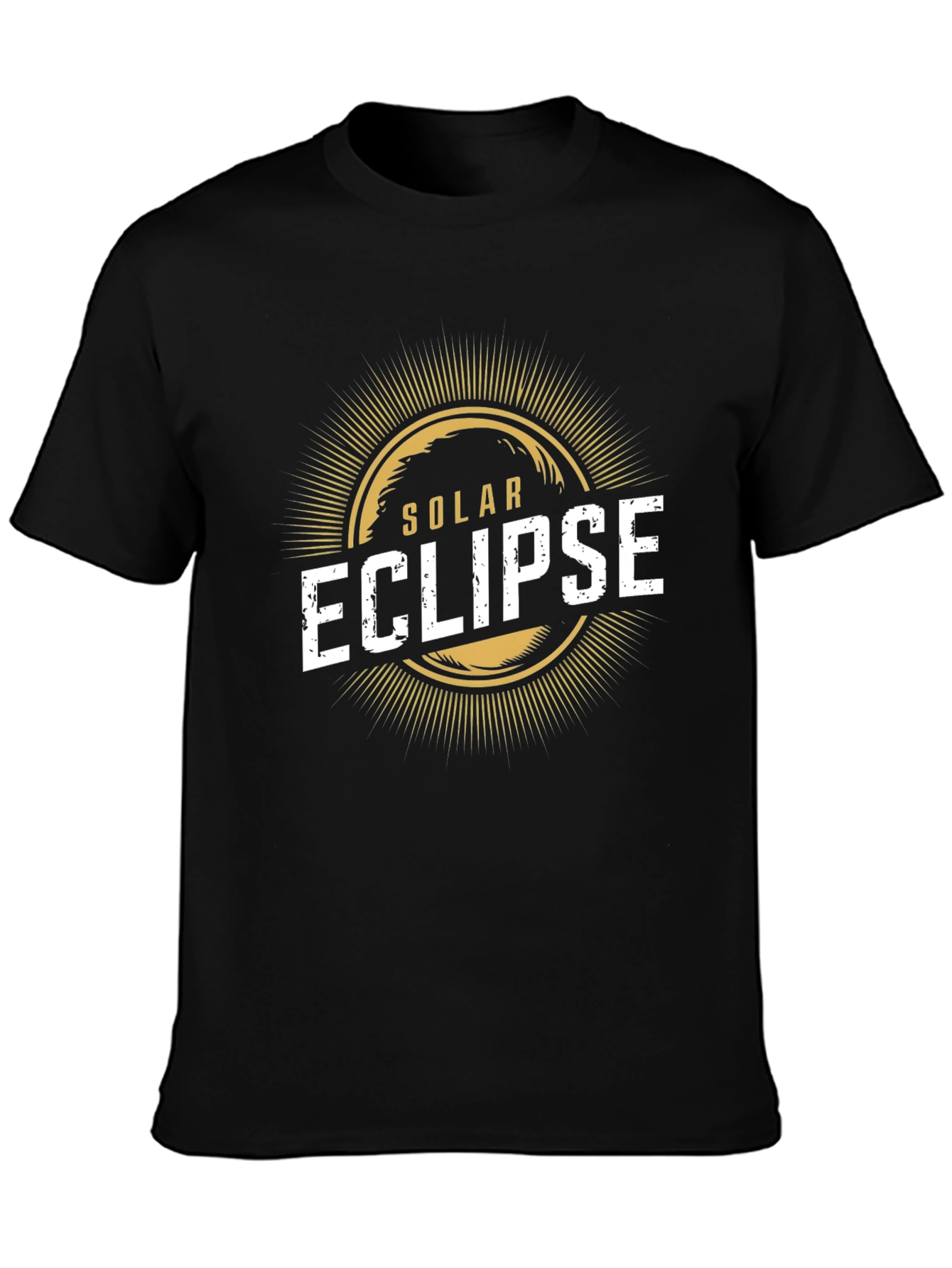 Solar Eclipse Graphic Print Black T-Shirt